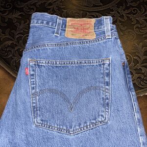 Vintage 2003  Y2K Levis 501 Size Fit 38x30 Jeans Straight Denim Blue Button Fly